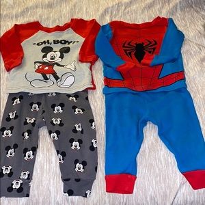 Set of 2 Character two-piece Footless Pajamas 12M